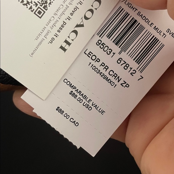 Coach Brown and Black Animal Print Wristlet - Picture 3 of 10